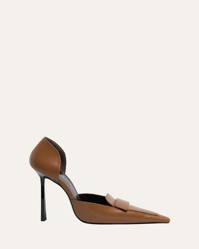 Leather D'Orsay Loafer Pumps